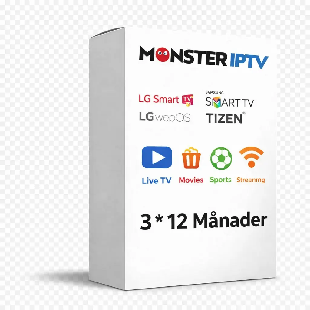 Monster IPTV 12 månader Med 3 anslutningar